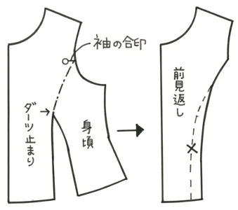 千鳥格子のジャケット 前見返し修正